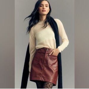 Maeve/Anthropologie Faux Leather Skirt